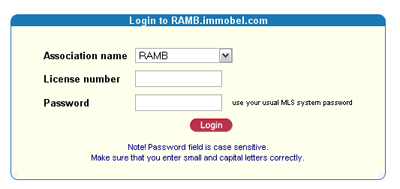 login screen